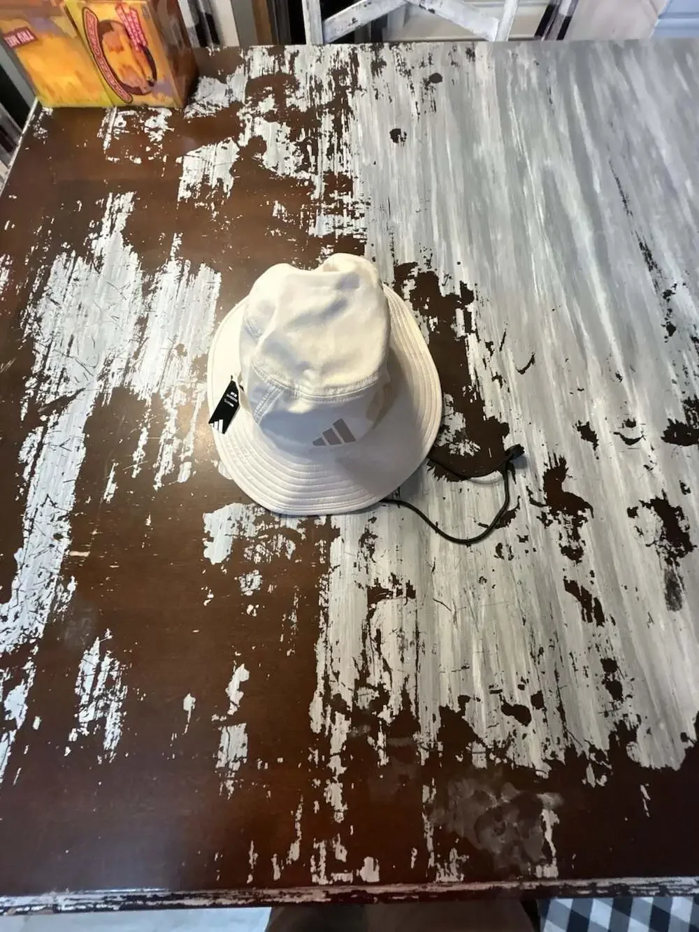 Adidas Victory 5 Bucket Hat in White with UPF 50 Sun Protection